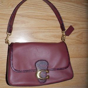 Coach Soft Tabby Shoulder Bag With Snakeskin Detail